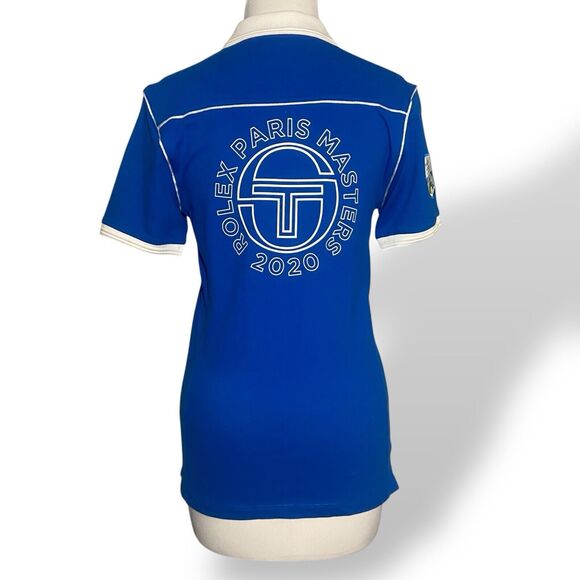 Sergio Tacchini Tennis Polo Shirt Women XXS Blue Short Sleeve 2020 Paris Masters - Picture 7 of 12